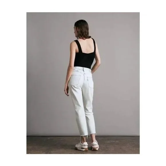NWT Rag & Bone Nina High Waist Distressed Ankle Cigarette Jeans in Half Moon 28 - Picture 3 of 7